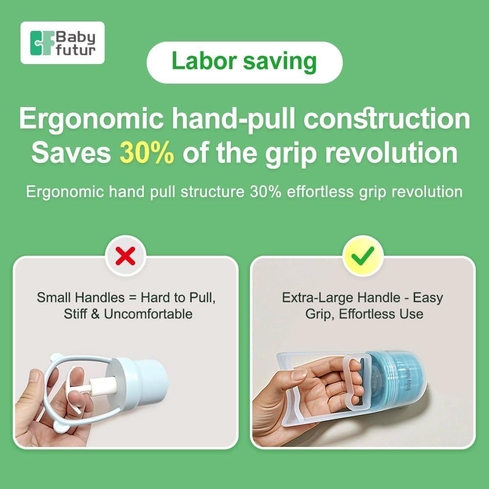 Aspirador Nasal Baby Futur - Succionador Manual para Bebés con 2 Puntas de Silicona