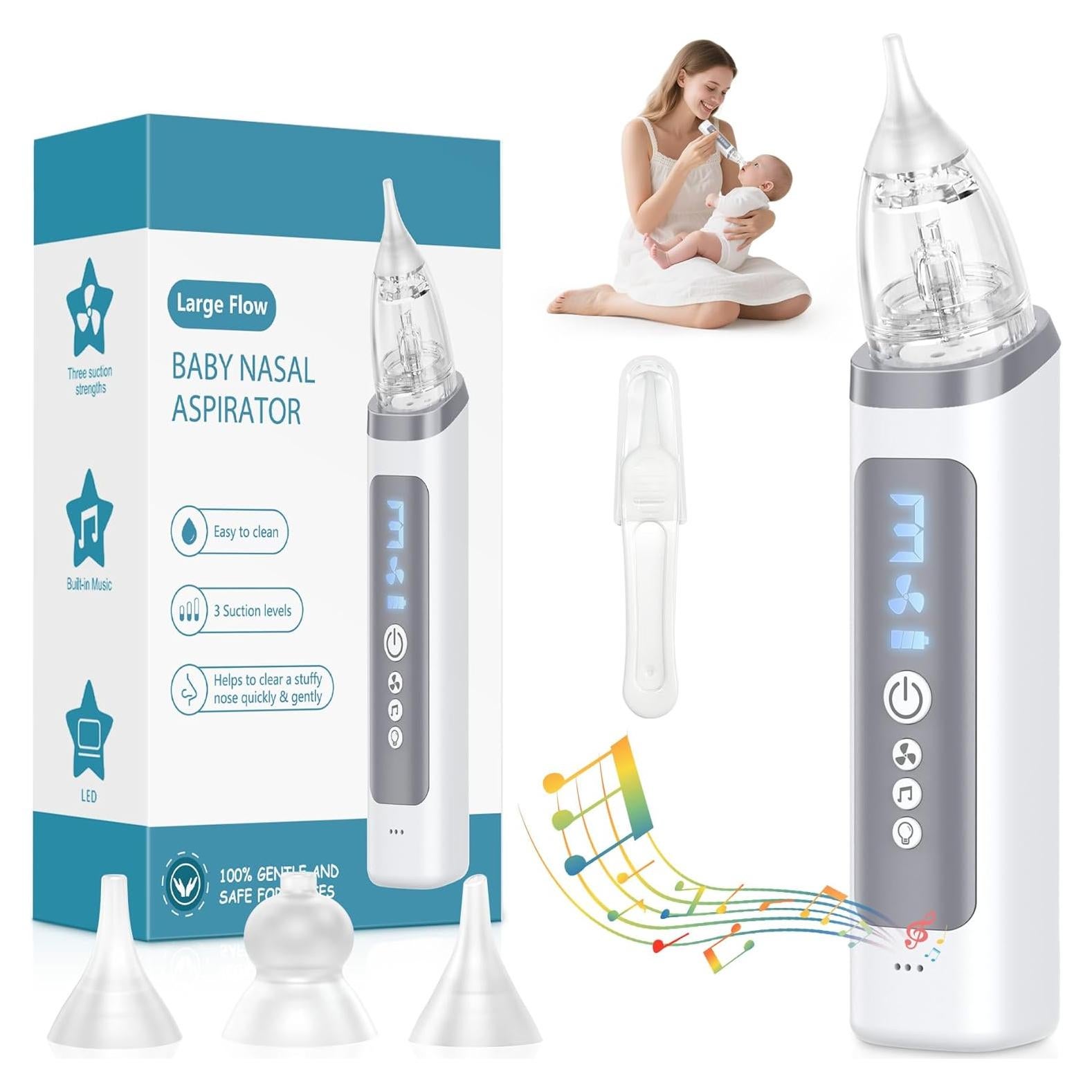 Aspirador Nasal Eléctrico Medcodes para Bebé - 3 Niveles de Succión