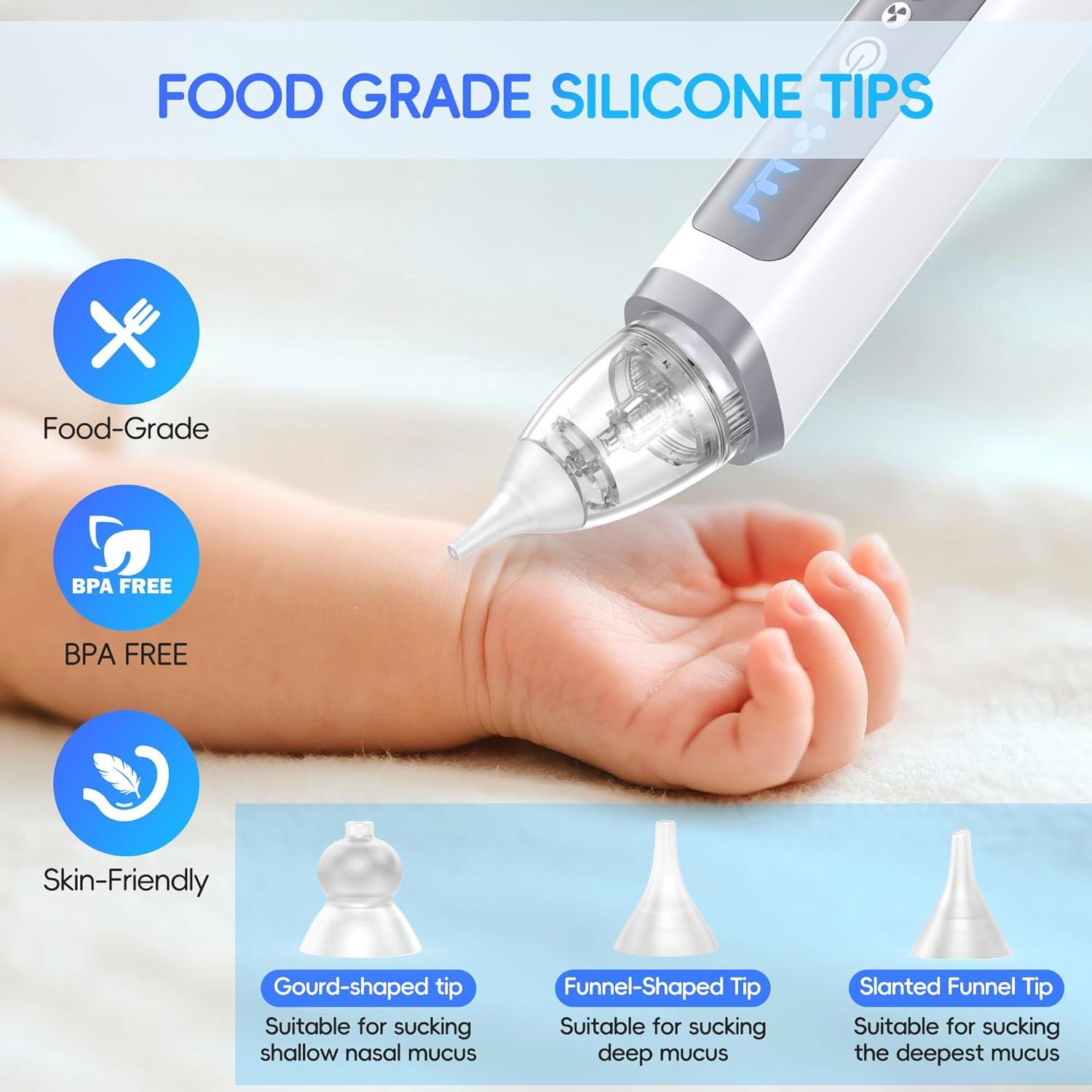 Aspirador Nasal Eléctrico Medcodes para Bebé - 3 Niveles de Succión