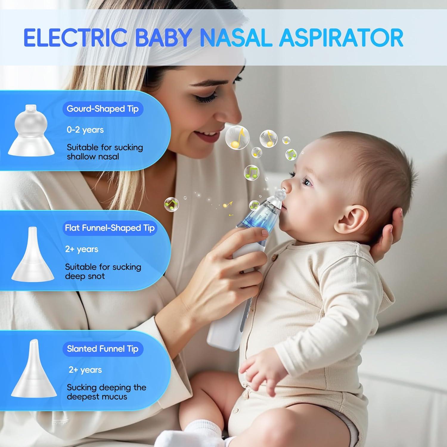 Aspirador Nasal Eléctrico Medcodes para Bebé - 3 Niveles de Succión