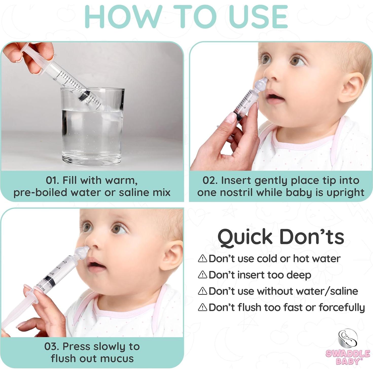 Set de 2 Jeringas Nasales Swaddle Baby 10ml para Bebés