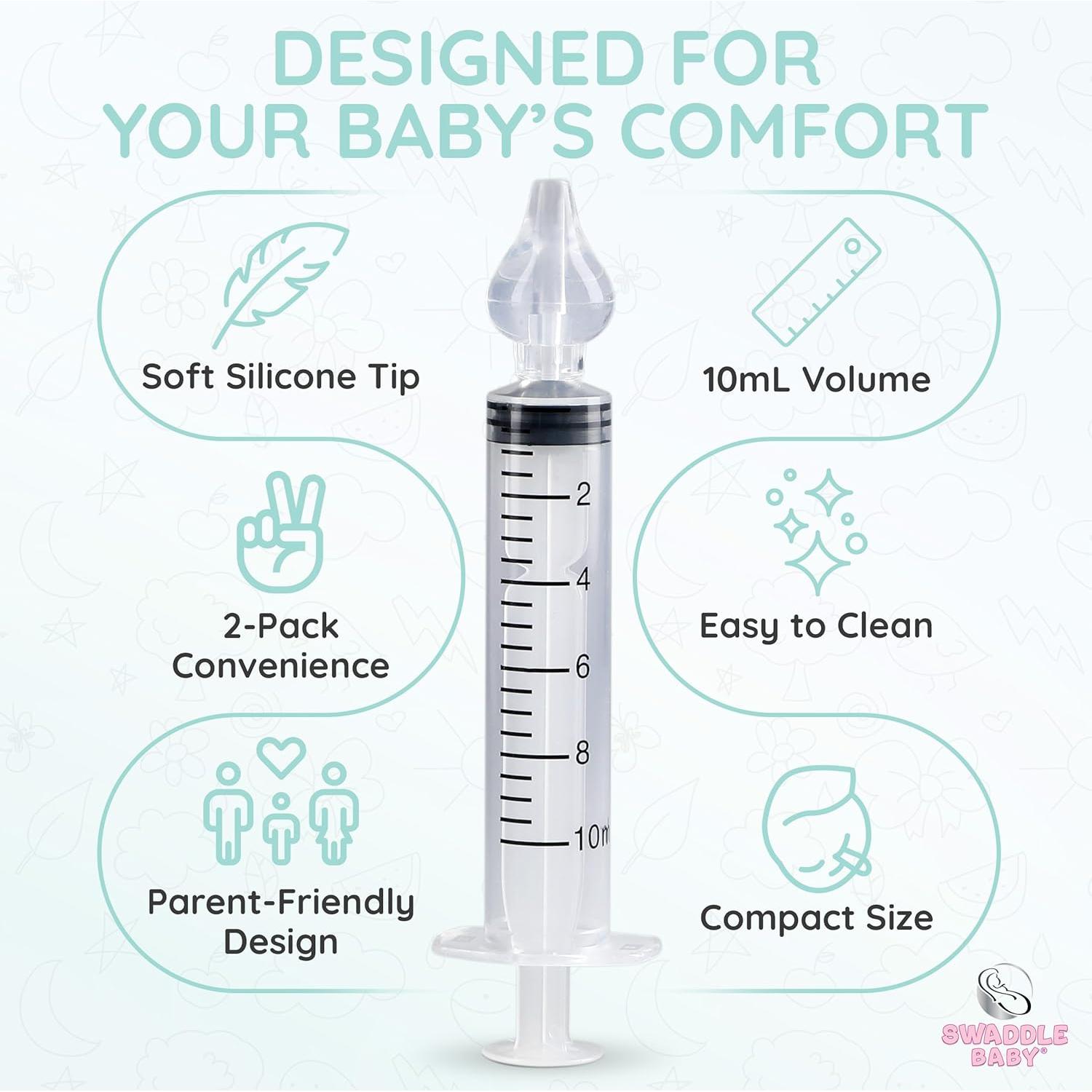 Set de 2 Jeringas Nasales Swaddle Baby 10ml para Bebés