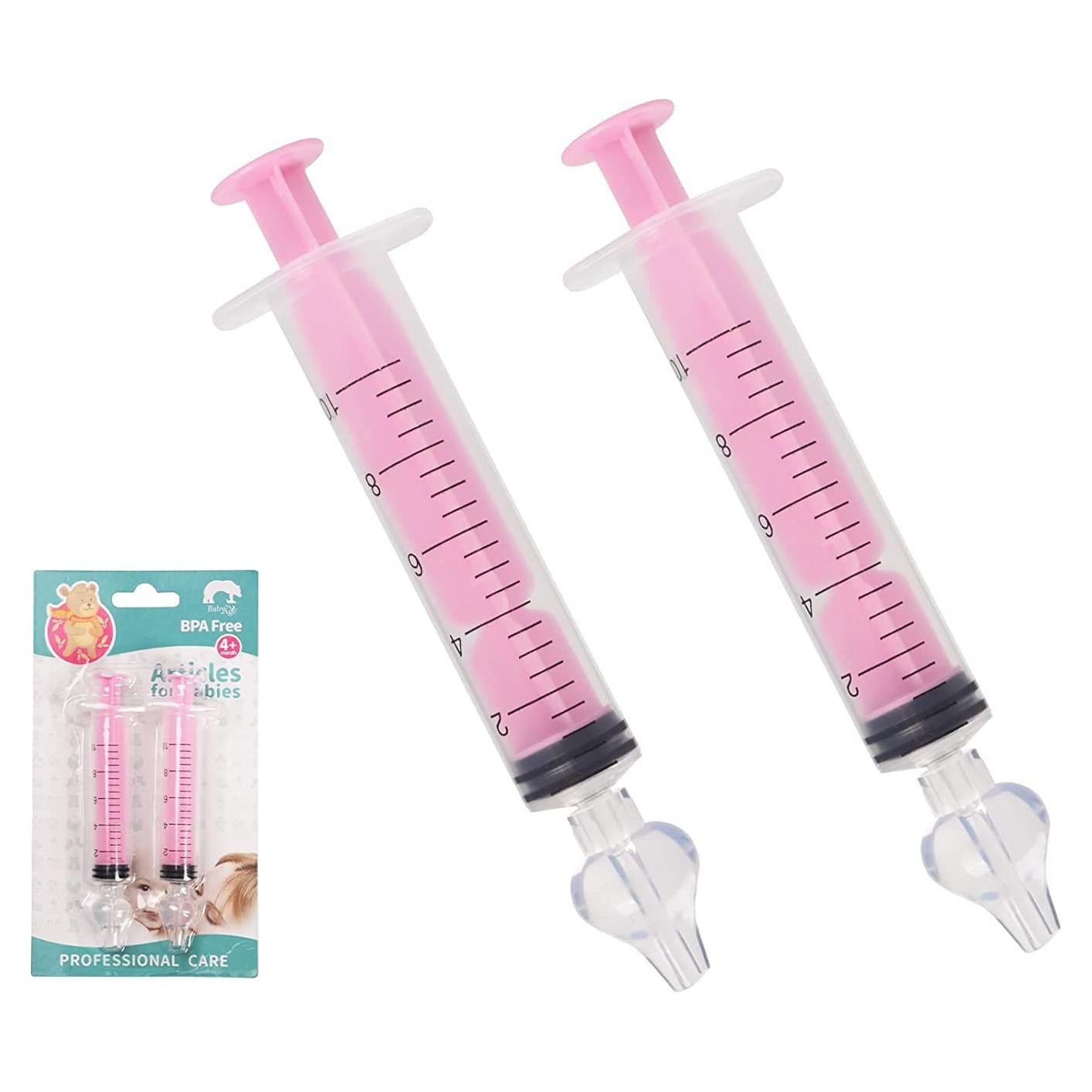 Aspirador Nasal para Bebés WAONIQ - Jeringa 10ml Silicona Rosa