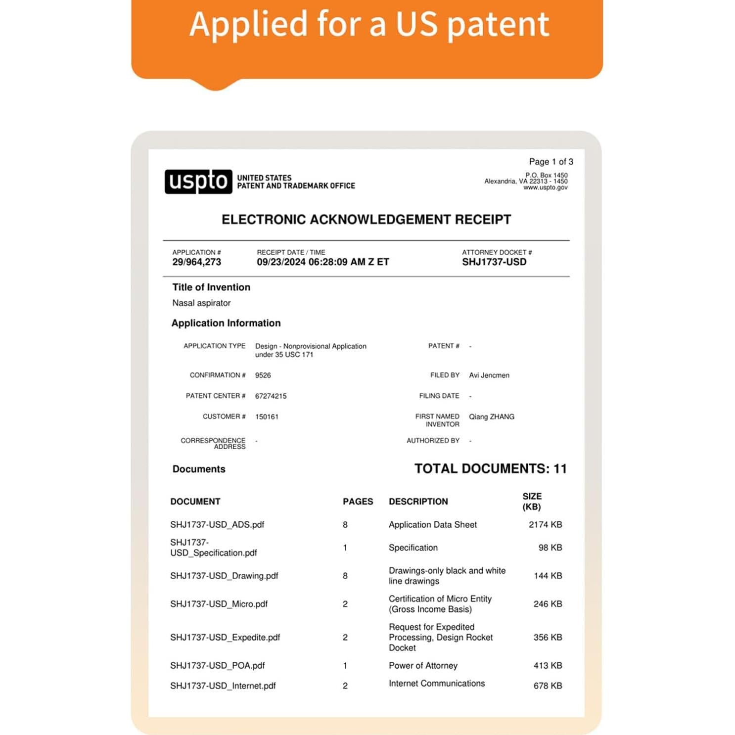 Aspirador Nasal Manual Ujhosld Portátil Silencioso Reutilizable