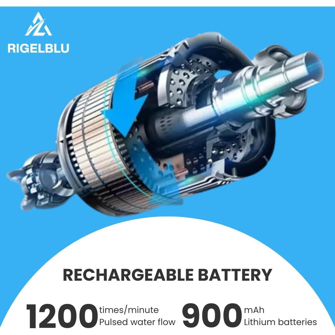 Irrigador Nasal Inalámbrico RIGELBLU con 3 Modos y 6 Puntas