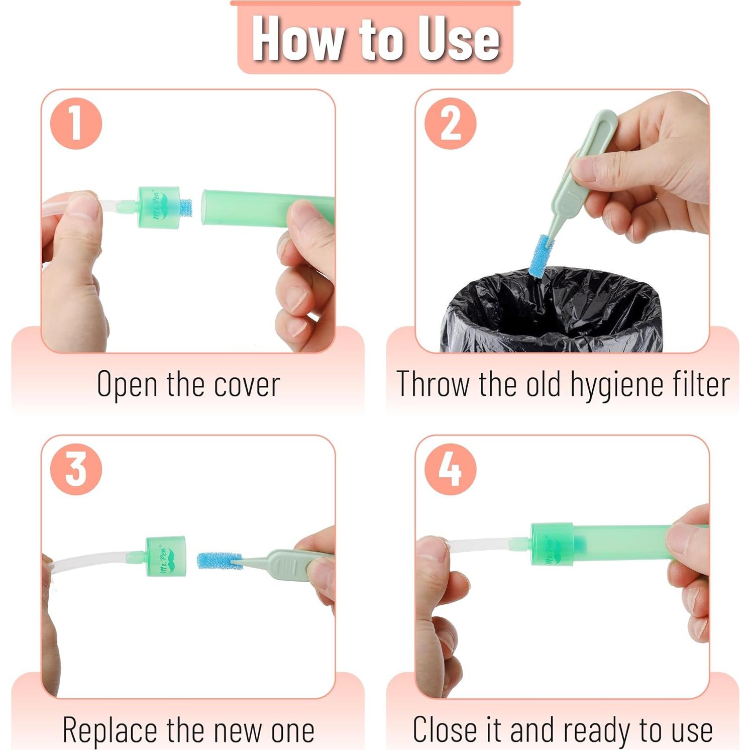 Filtros de Higiene para Aspirador Nasal Bebés Mr. Pen - 200 Unidades