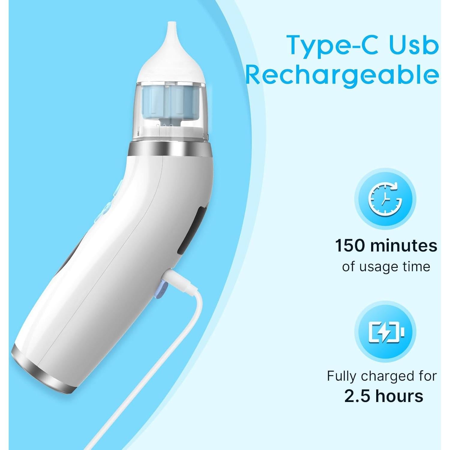 Aspirador Nasal Eléctrico YOUXTU BC026 con 5 Niveles de Succión