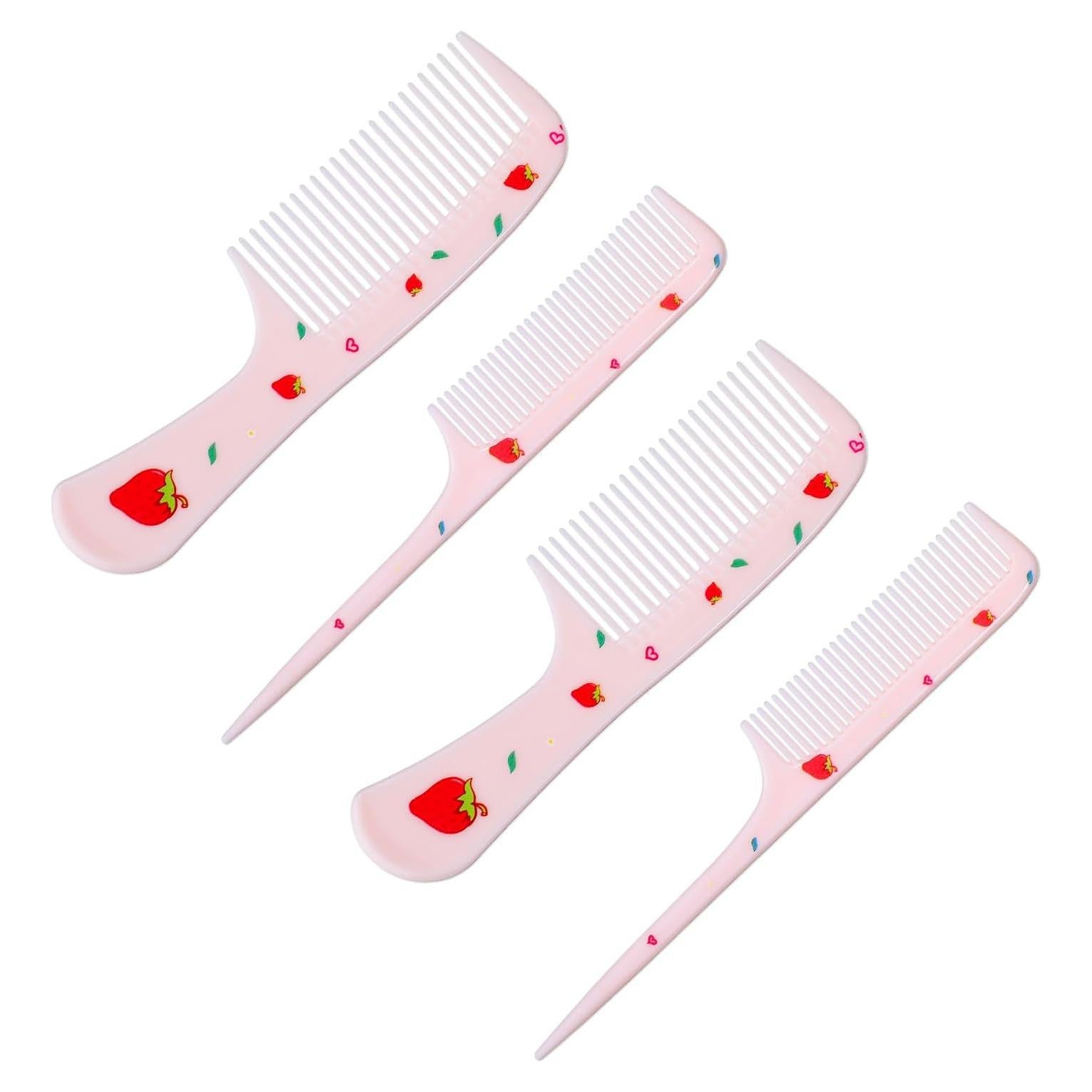 Juego de 4 Peines para Bebés Lusofie Rosa Libre de BPA