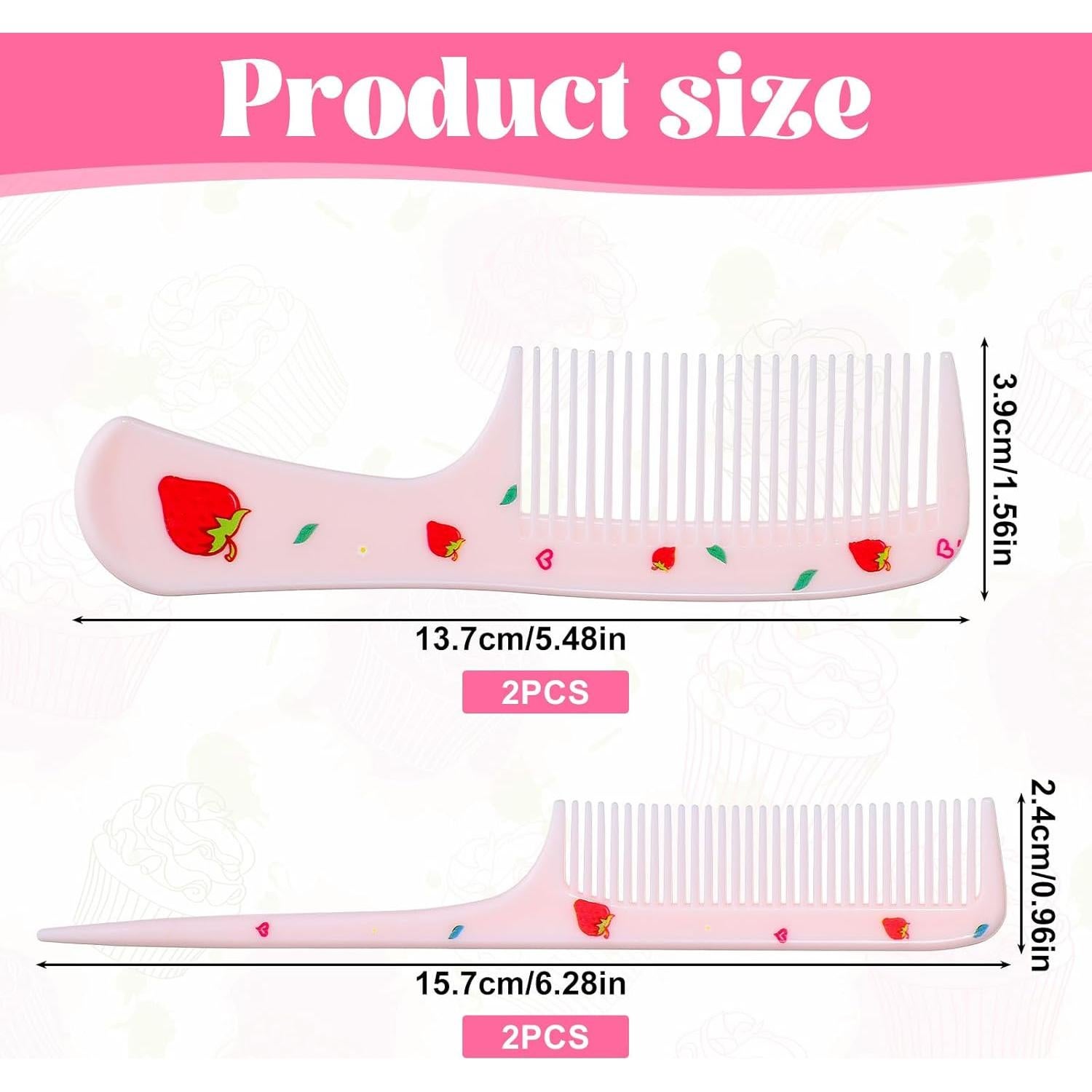 Juego de 4 Peines para Bebés Lusofie Rosa Libre de BPA