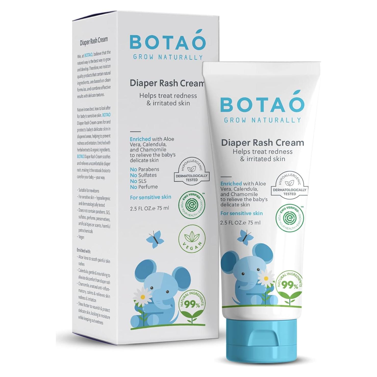 Crema Natural para Pañales Botao 70.87g - Alivio Erupciones