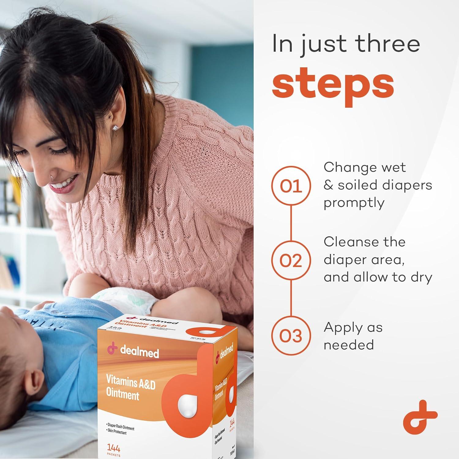 Crema para erupciones por pañal Dealmed A&D 144 Paquetes