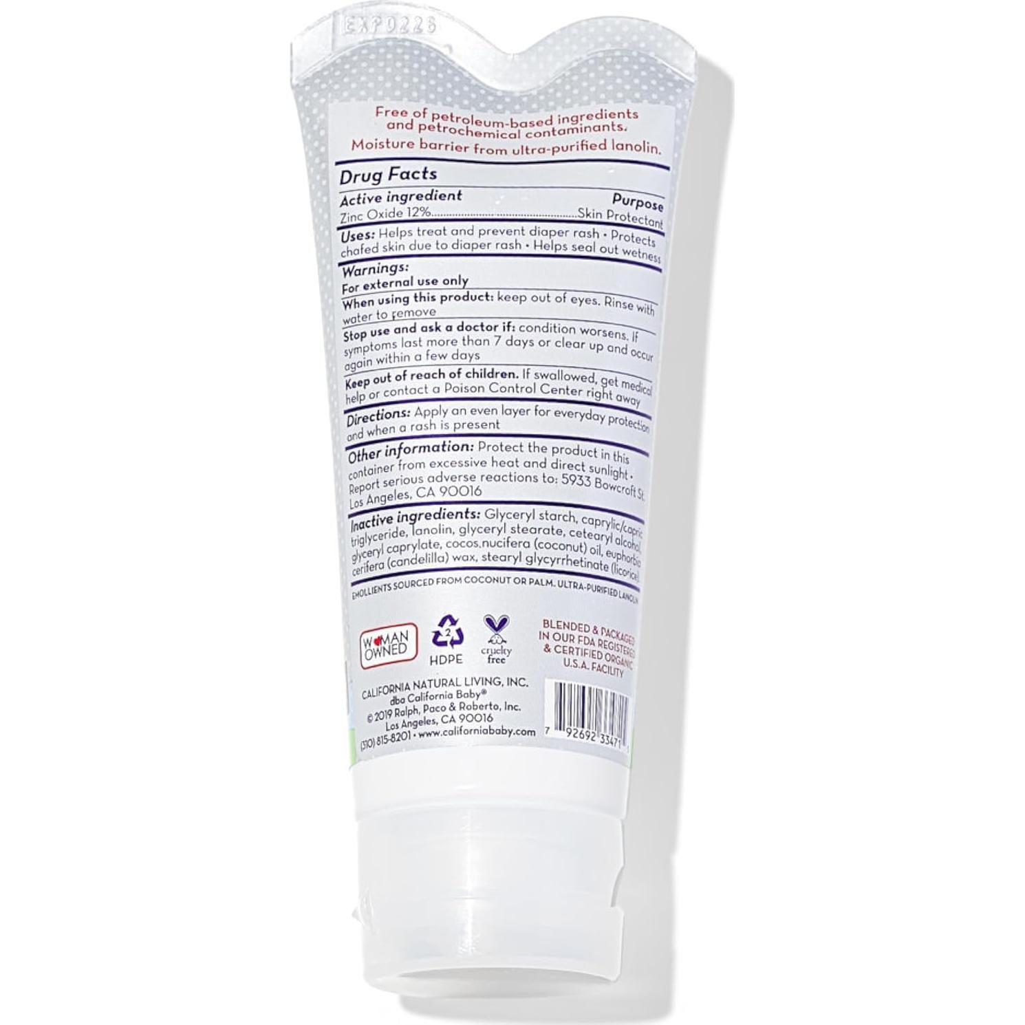 Crema para Erupciones de Pañal California Baby 82 g Sin Fragancia