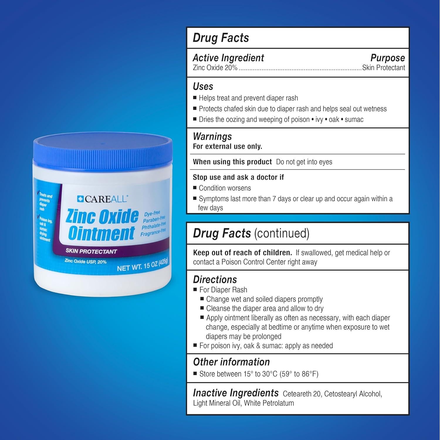 Ungüento CareAll Óxido de Zinc 20% 425 g - Barrera Piel