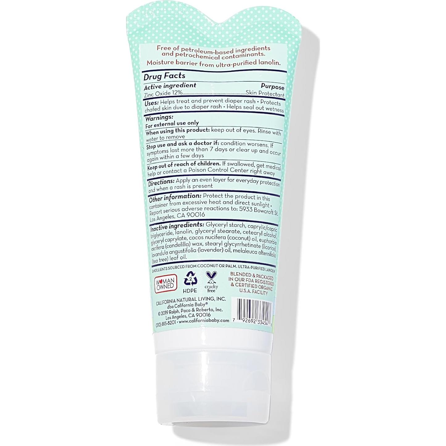 Crema para Dermatitis del Pañal California Baby 82 g - Aroma Lavanda