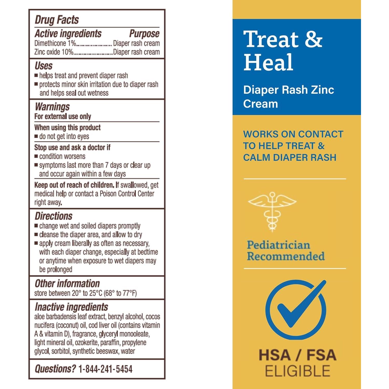 Crema A+D para Erupciones por Pañal 113.4g con Óxido de Zinc