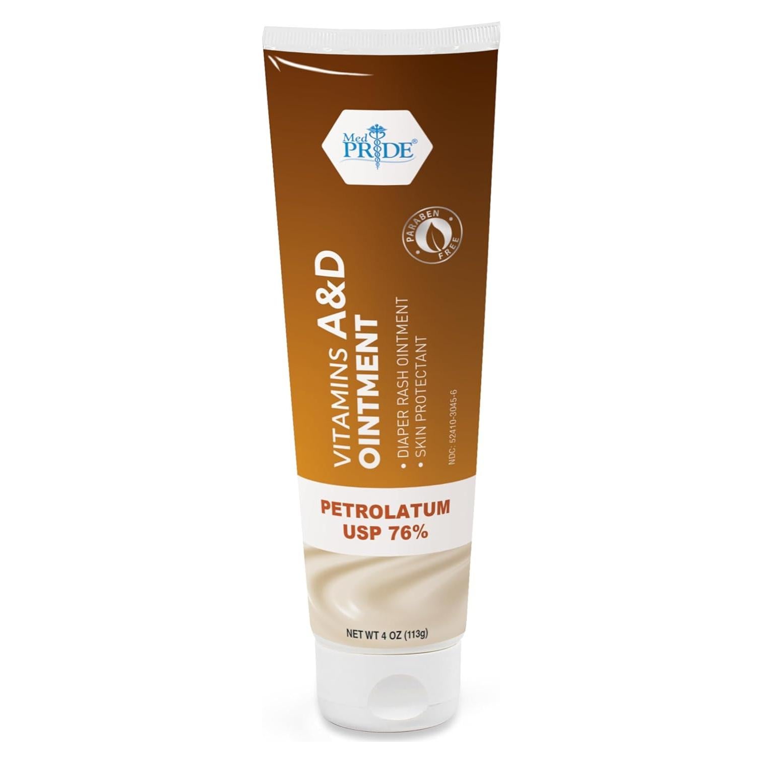 MedPride MPR-30456 Vitamins A and D Ointment, Diaper Rash Skin Protectant, 4 oz. Bottle