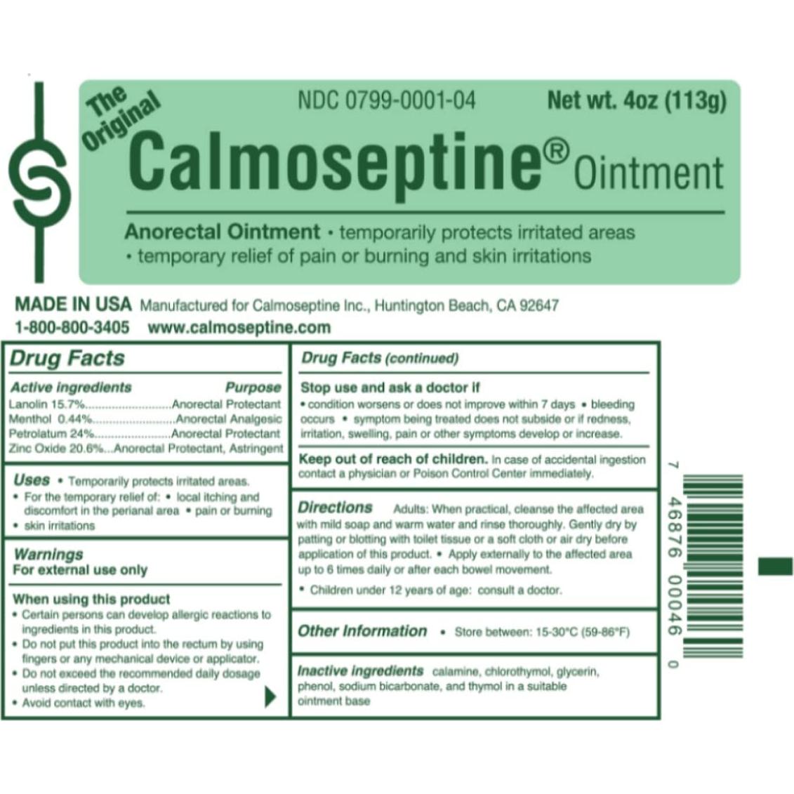 Ungüento Calmoseptine para Erupciones por Pañal 136g
