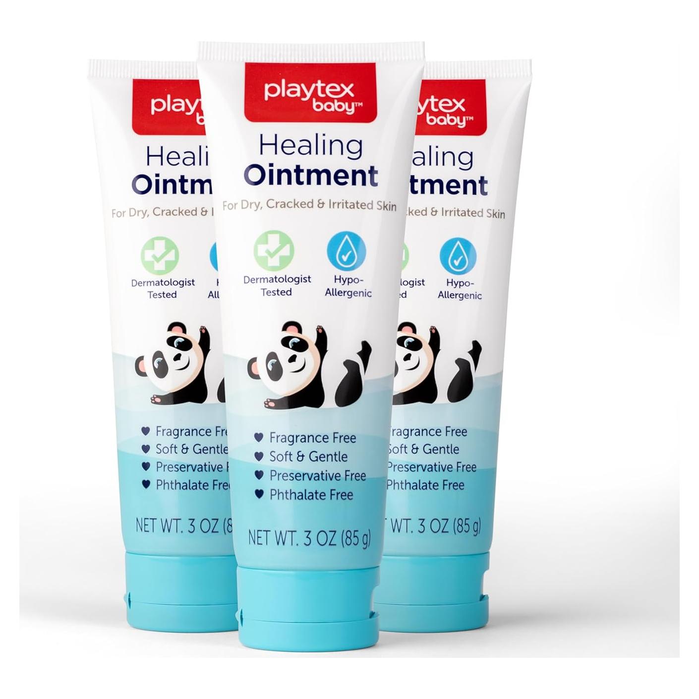 Pomada Curativa Playtex Baby, 3 Tubos de 85 g, Hipoalergénica
