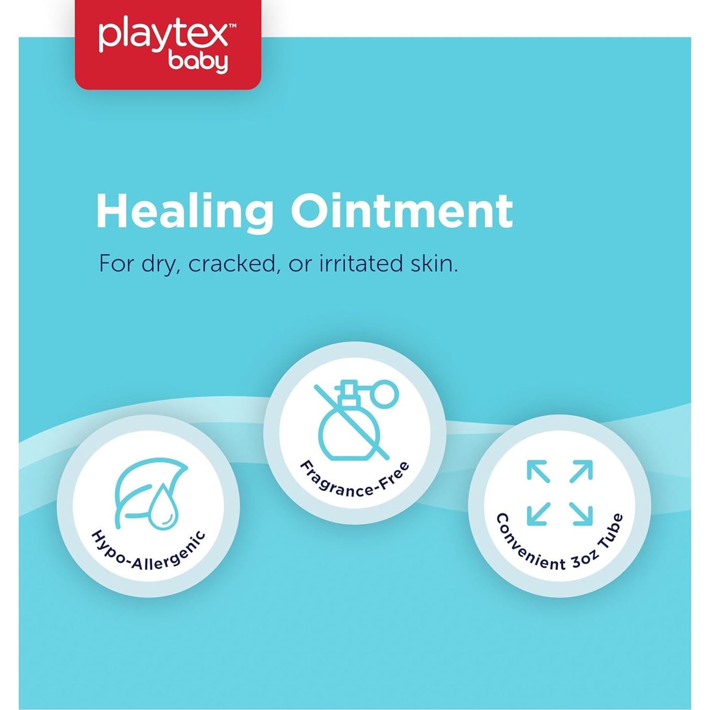 Pomada Curativa Playtex Baby, 3 Tubos de 85 g, Hipoalergénica