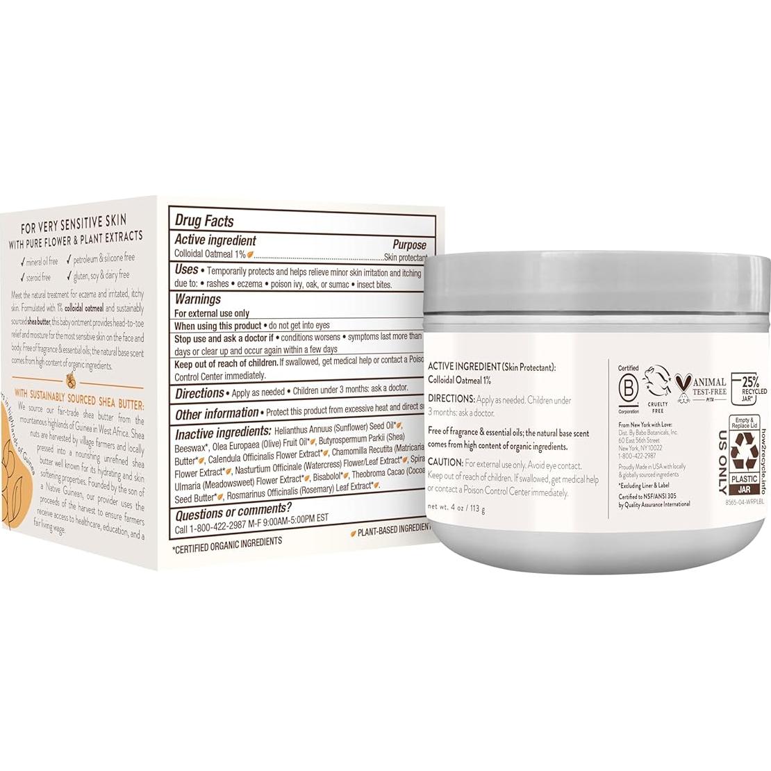 Ungüento Curativo Babo Botanicals 99% Orgánico para Bebés 113g