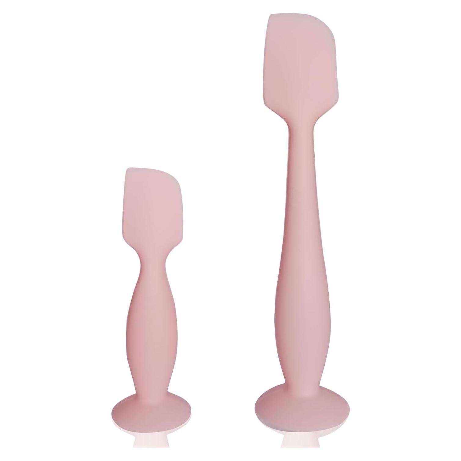 Diaper Cream Spatula, 2 Pack Butt Spatula Baby, Silicone Diaper Cream Applicator, Full-Size and Mini Butt Paste Spatula for Babies, Newborn Baby Necessities (Pink)
