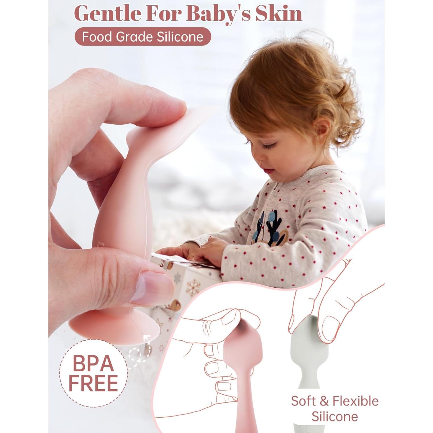 Diaper Cream Spatula, 2 Pack Butt Spatula Baby, Silicone Diaper Cream Applicator, Full-Size and Mini Butt Paste Spatula for Babies, Newborn Baby Necessities (Pink)