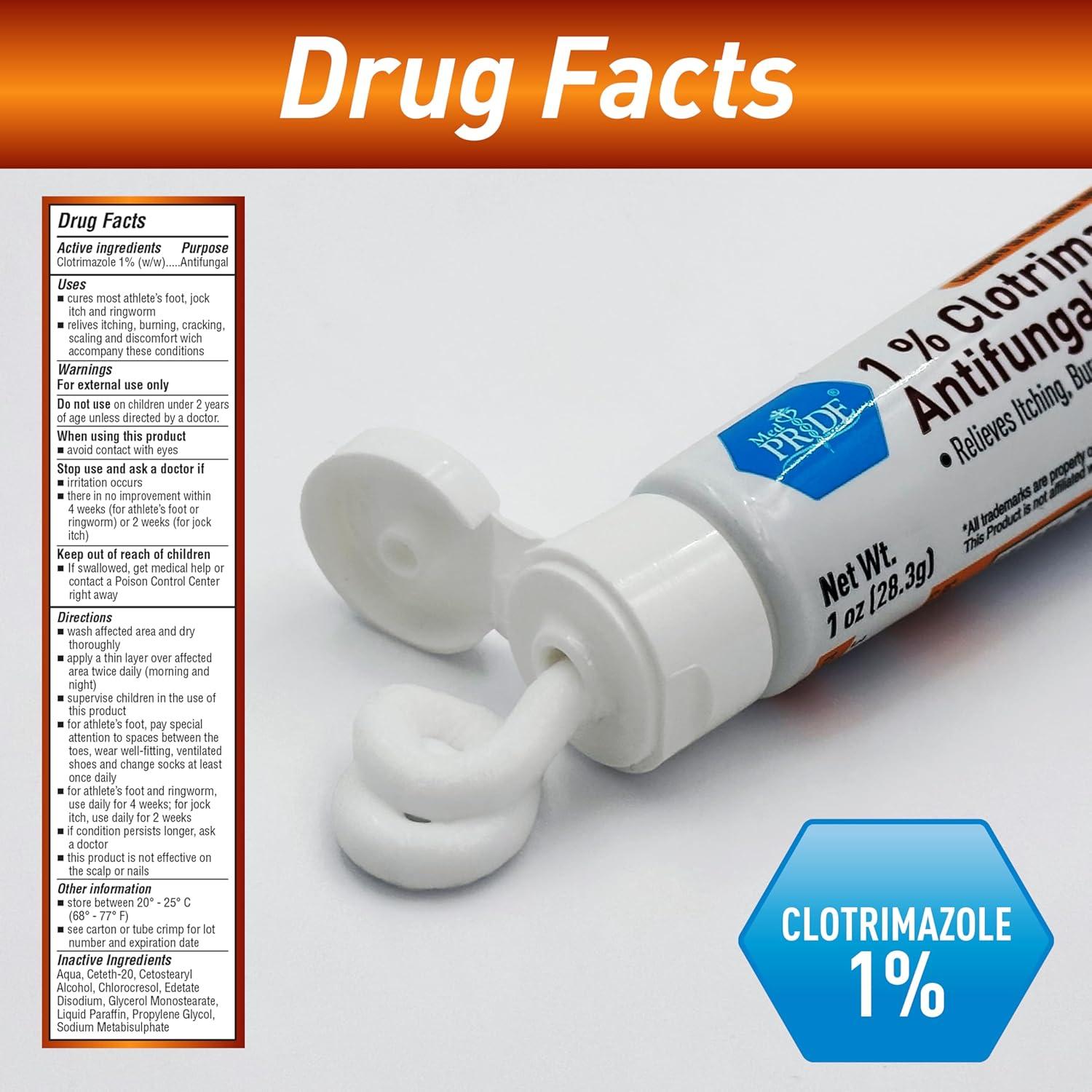 Crema Antifúngica Medpride 1% Clotrimazol 28.35g - Alivio Picazón