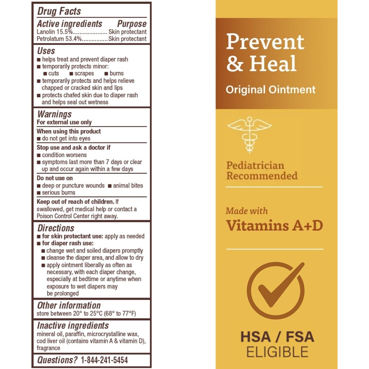 Ungüento A+D para Erupciones de Pañal 453.6 g y 113.4 g