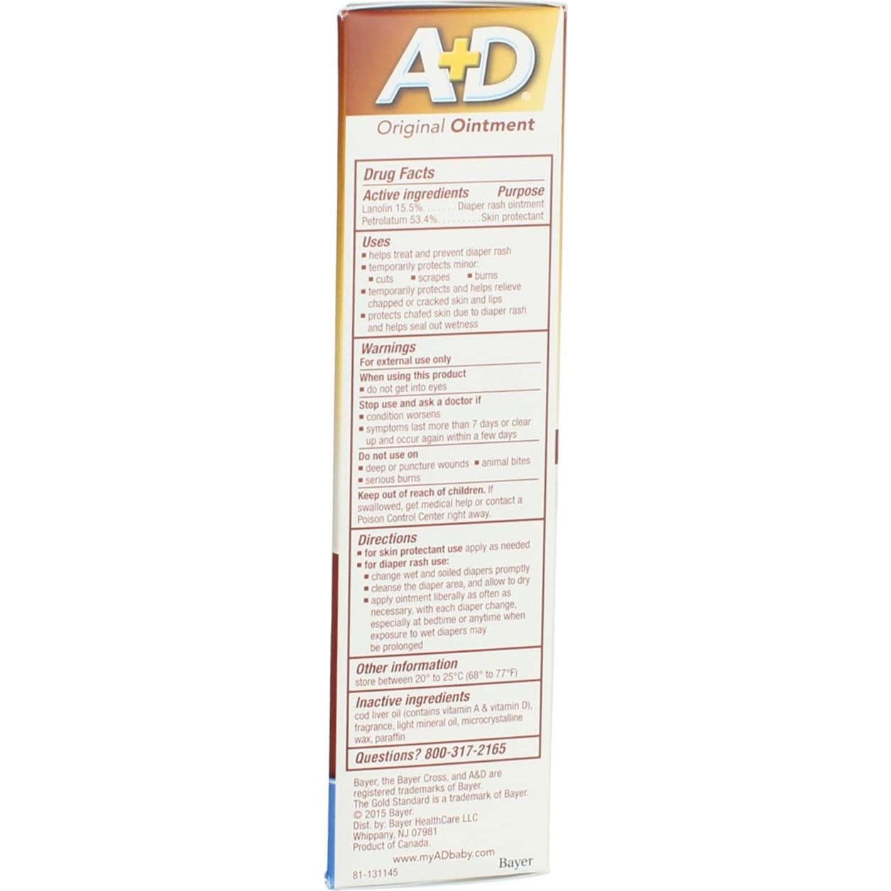 Ungüento A+D para Irritación del Pañal 4 oz - Paquete de 4