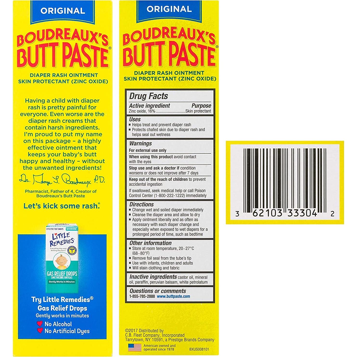 Ungüento Boudreaux's Butt para Erupciones por Pañal 3x113g