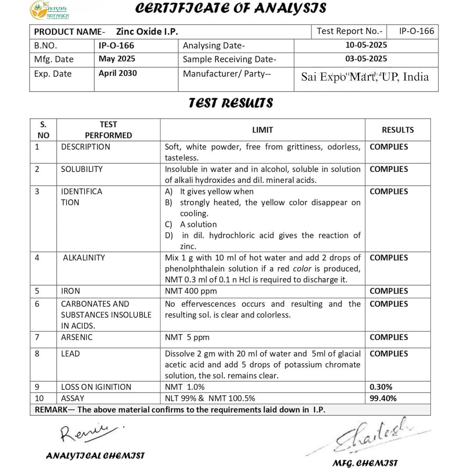 Polvo de Óxido de Zinc Botanica Herbs 227g - Protección Solar y Cuidado de la Piel