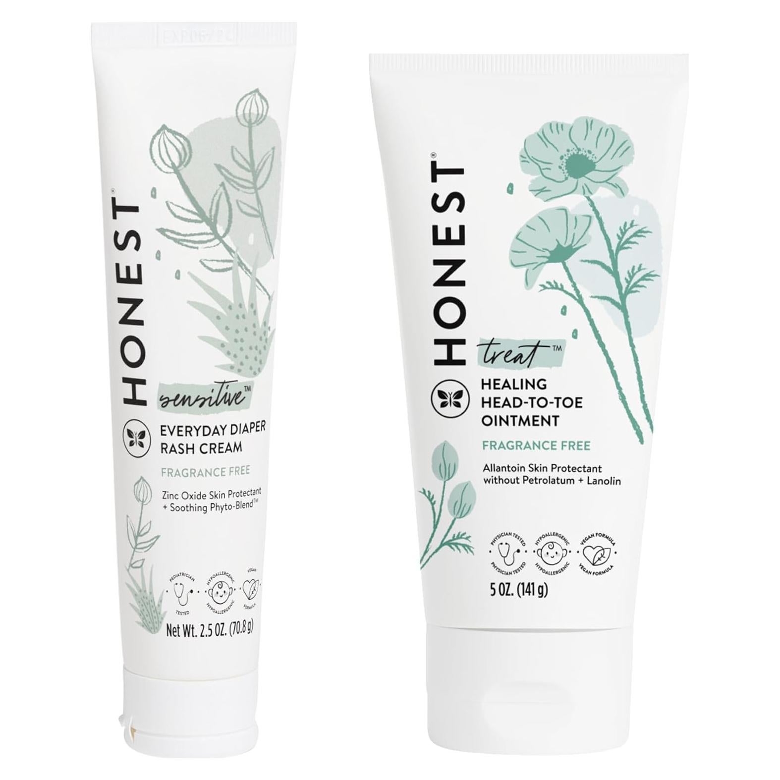 Paquete de Ungüento Sanador y Crema para Erupciones The Honest Company 142g + 71g
