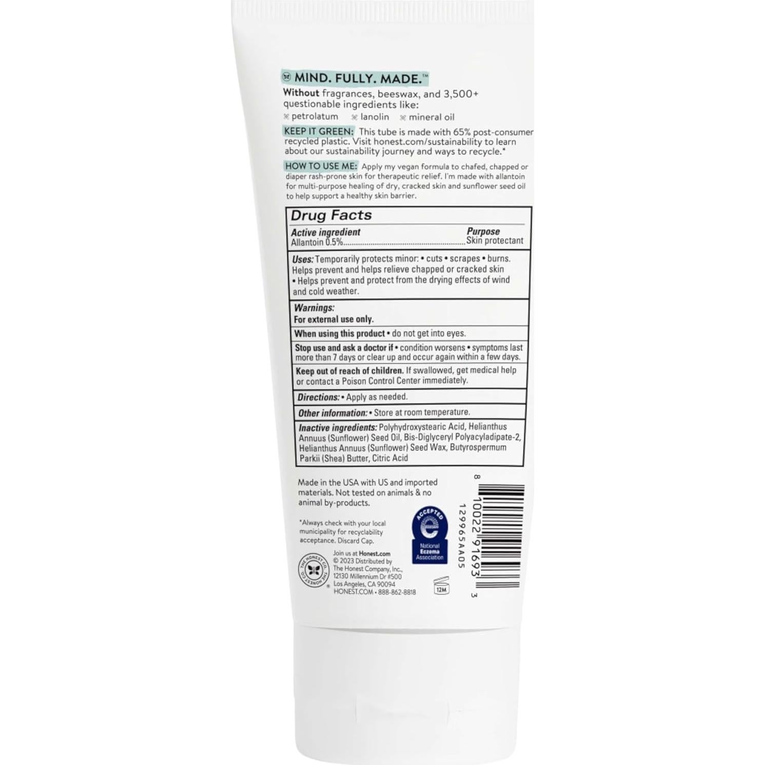 Paquete de Ungüento Sanador y Crema para Erupciones The Honest Company 142g + 71g