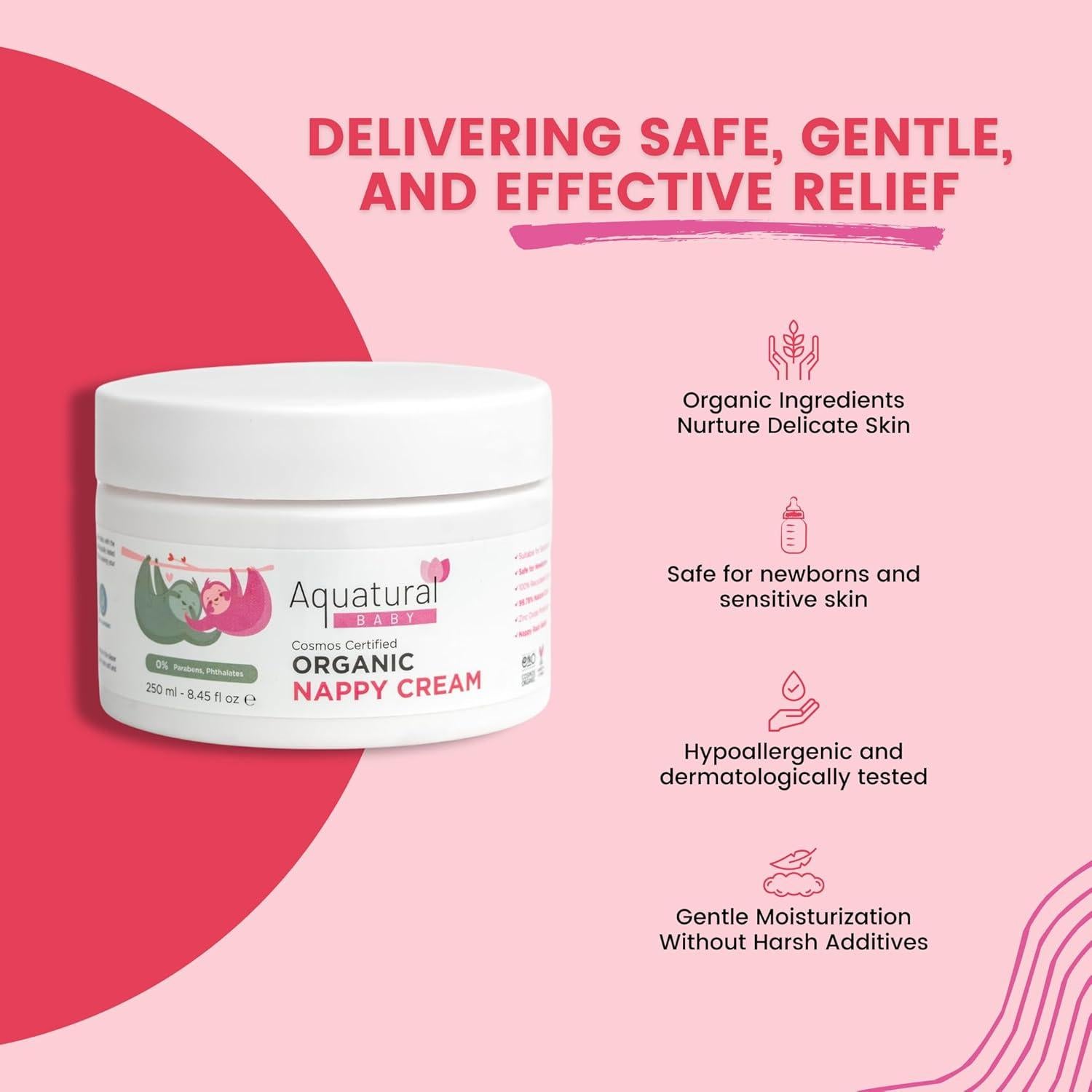 Crema para Pañales Orgánica Aquatural 250 ml - Cuidado Suave Bebés