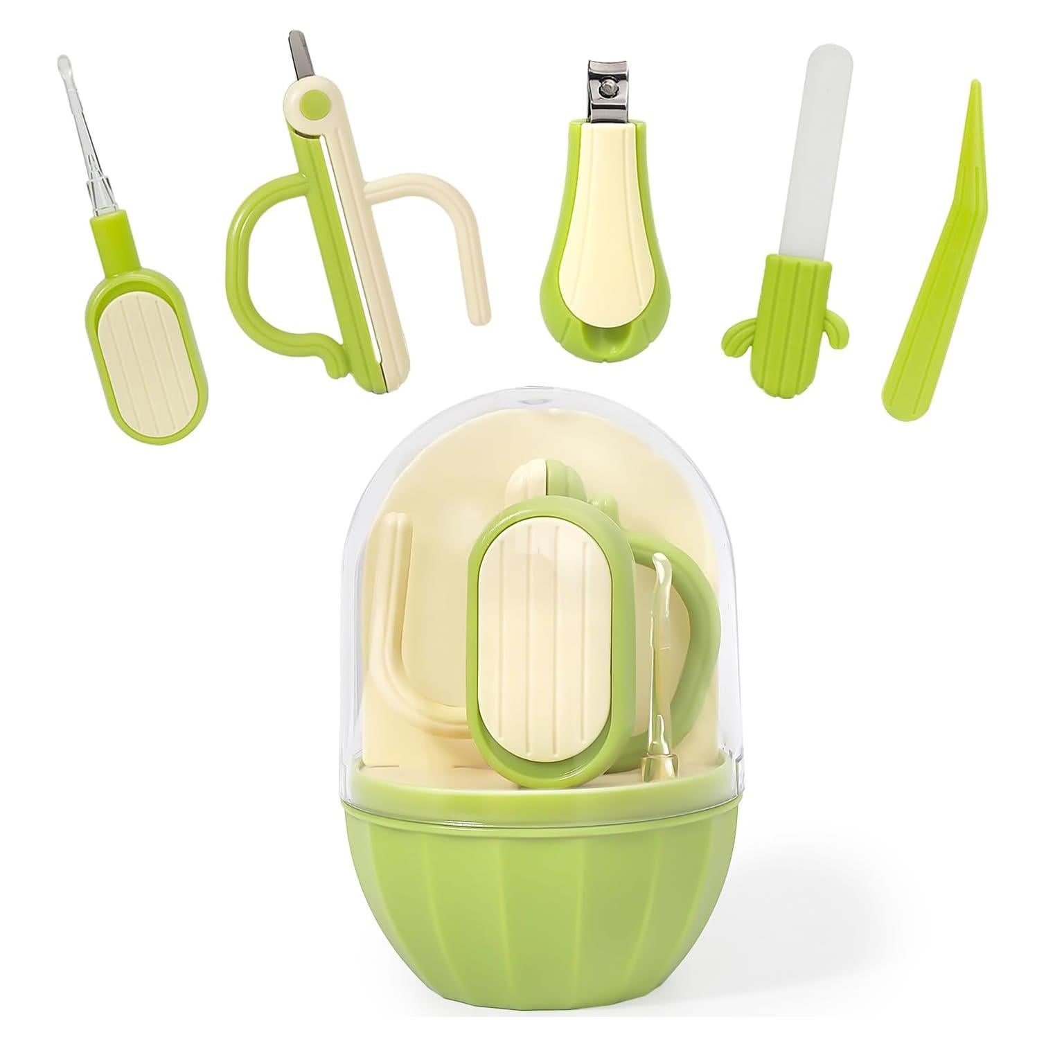 Kit de Uñas para Bebés 5 en 1 Soltdsp Verde con Estuche