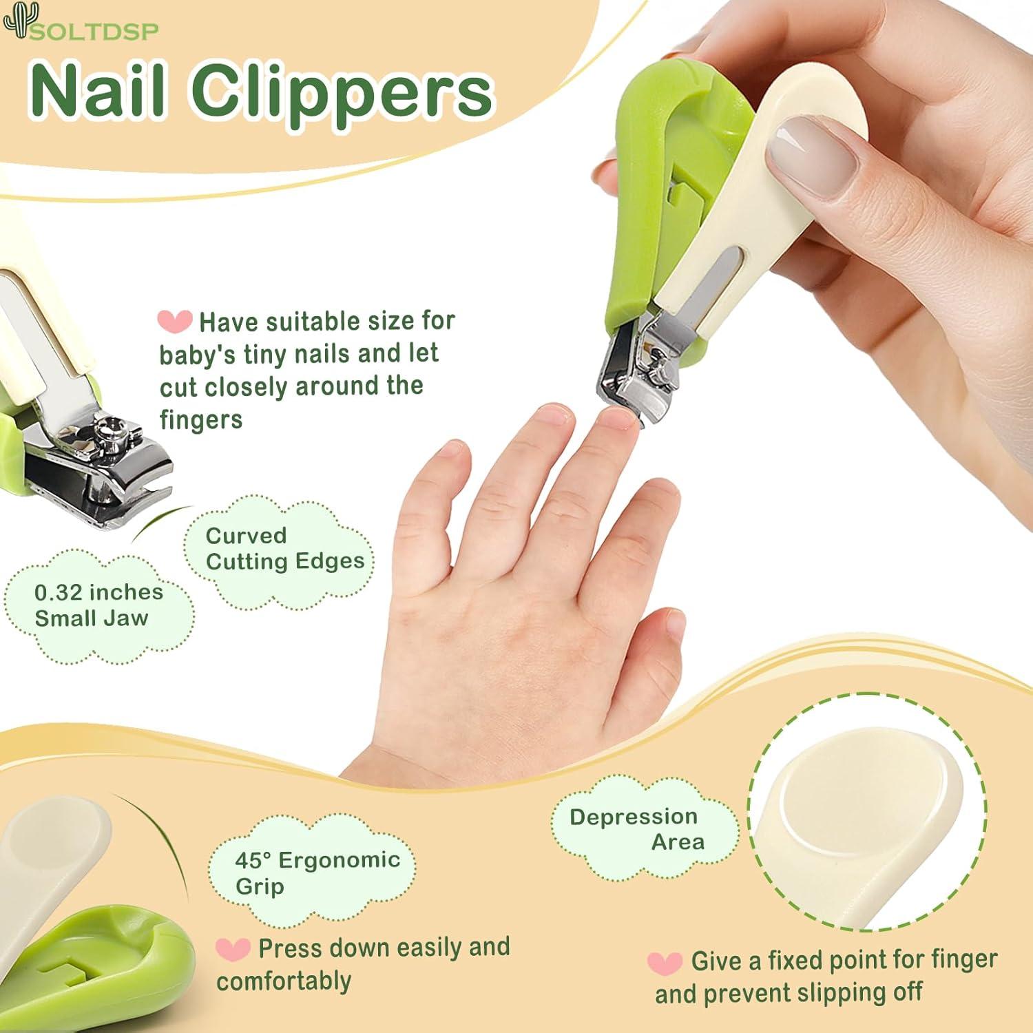 Kit de Uñas para Bebés 5 en 1 Soltdsp Verde con Estuche