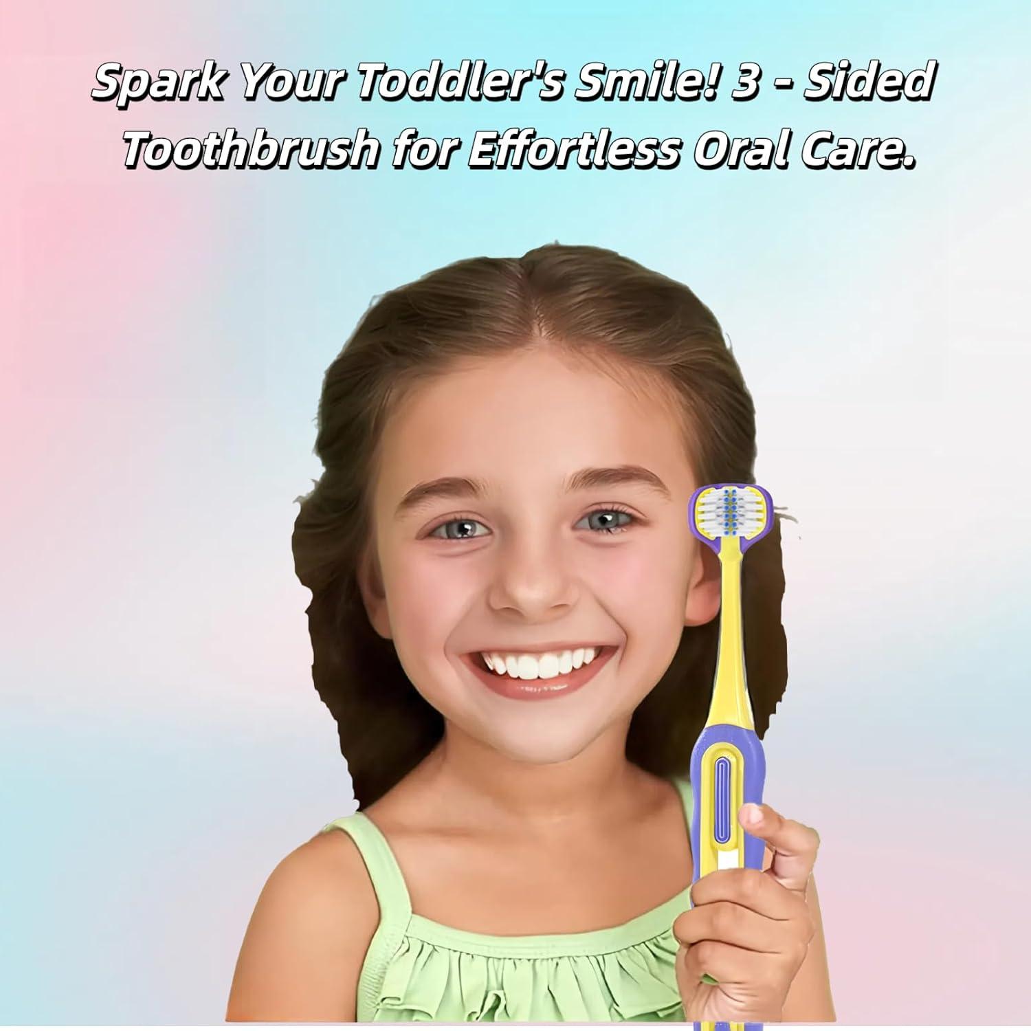 Cepillo de Dientes para Niños 3 Lados FOREVIVE 4-Pack Cerdas Suaves