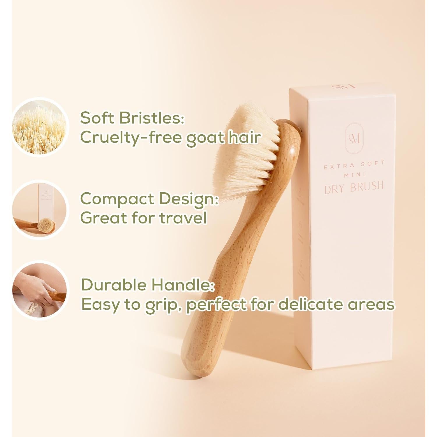 Cepillo Seco Mini Extra Suave CSM para Piel Sensible 15.7cm