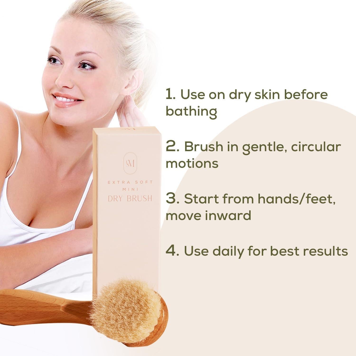 Cepillo Seco Mini Extra Suave CSM para Piel Sensible 15.7cm