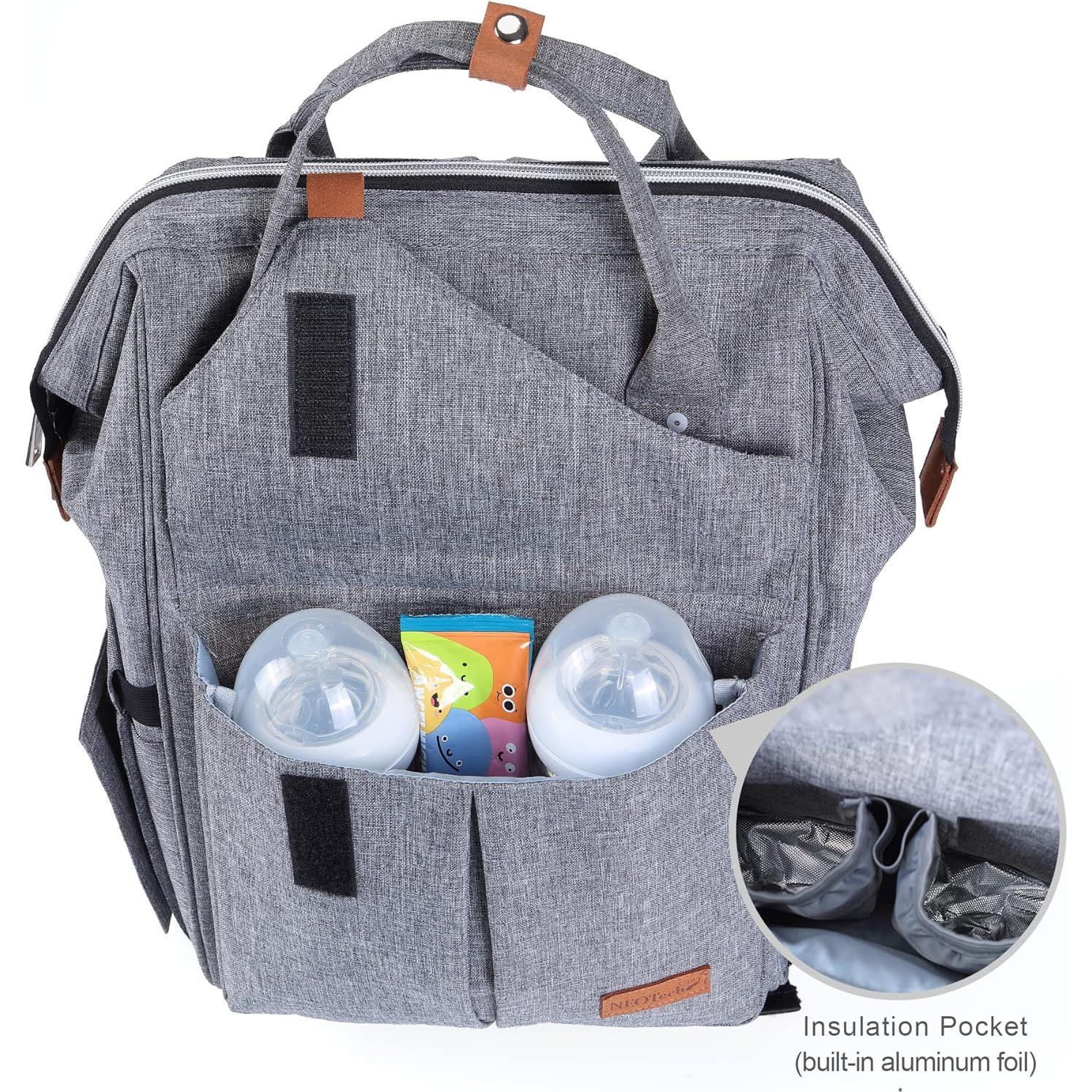 Mochila de Pañales NeoTech Care Gris, Amplia y Multifuncional