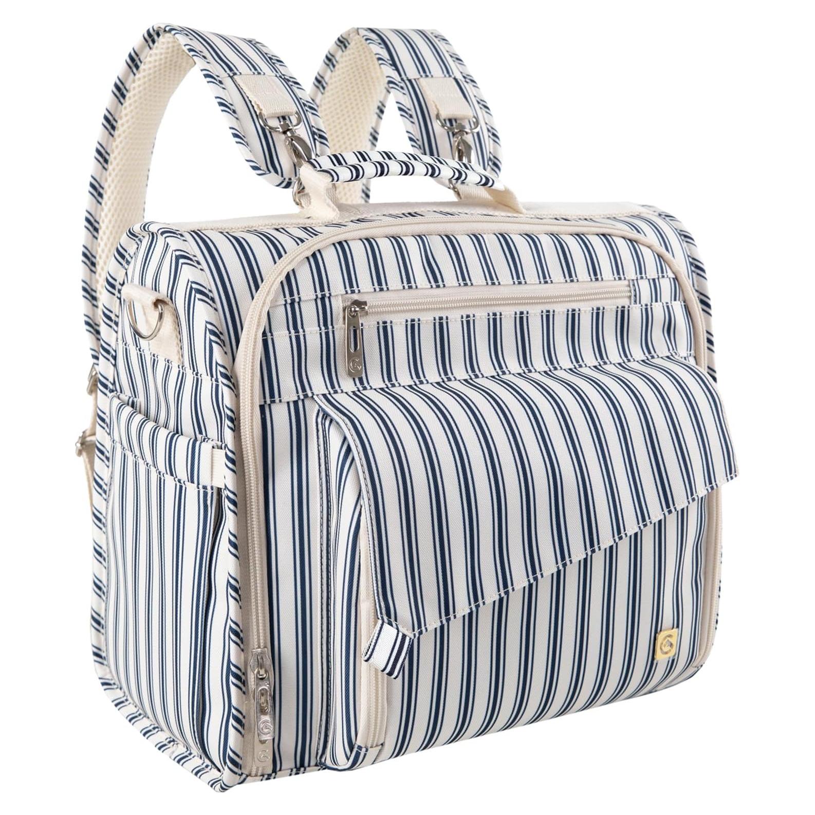 Bolsa de Pañales Grande ALLCAMP Rayas Azules, Resistente al Agua