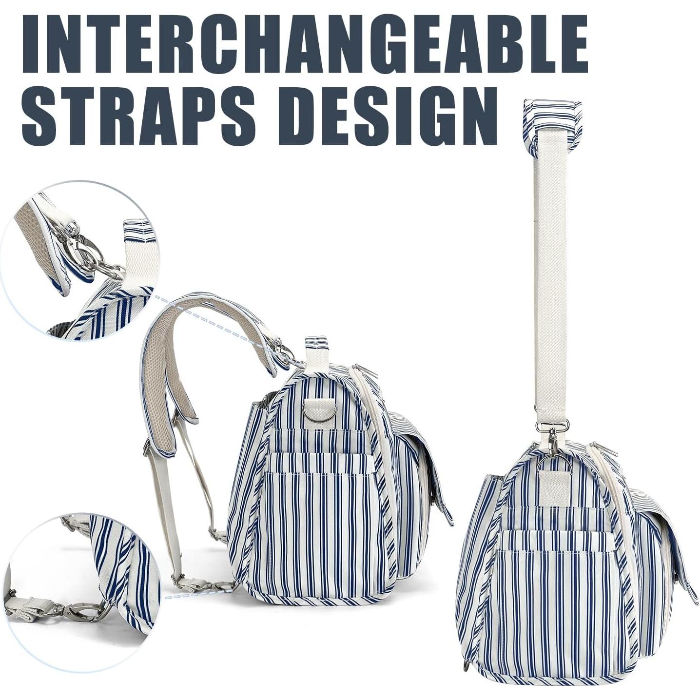 Bolsa de Pañales Grande ALLCAMP Rayas Azules, Resistente al Agua