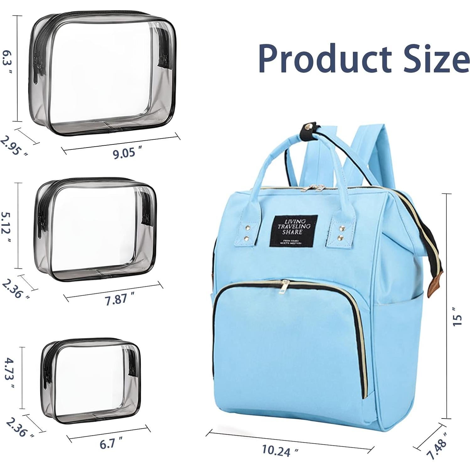 Mochila de Pañales Timberer Azul Claro con Bolsillos Organizadores