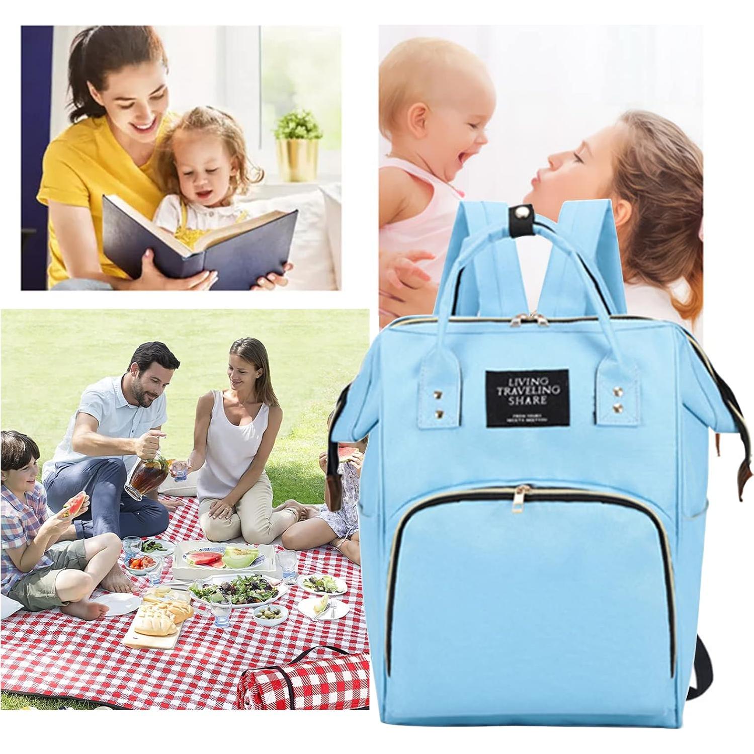 Mochila de Pañales Timberer Azul Claro con Bolsillos Organizadores