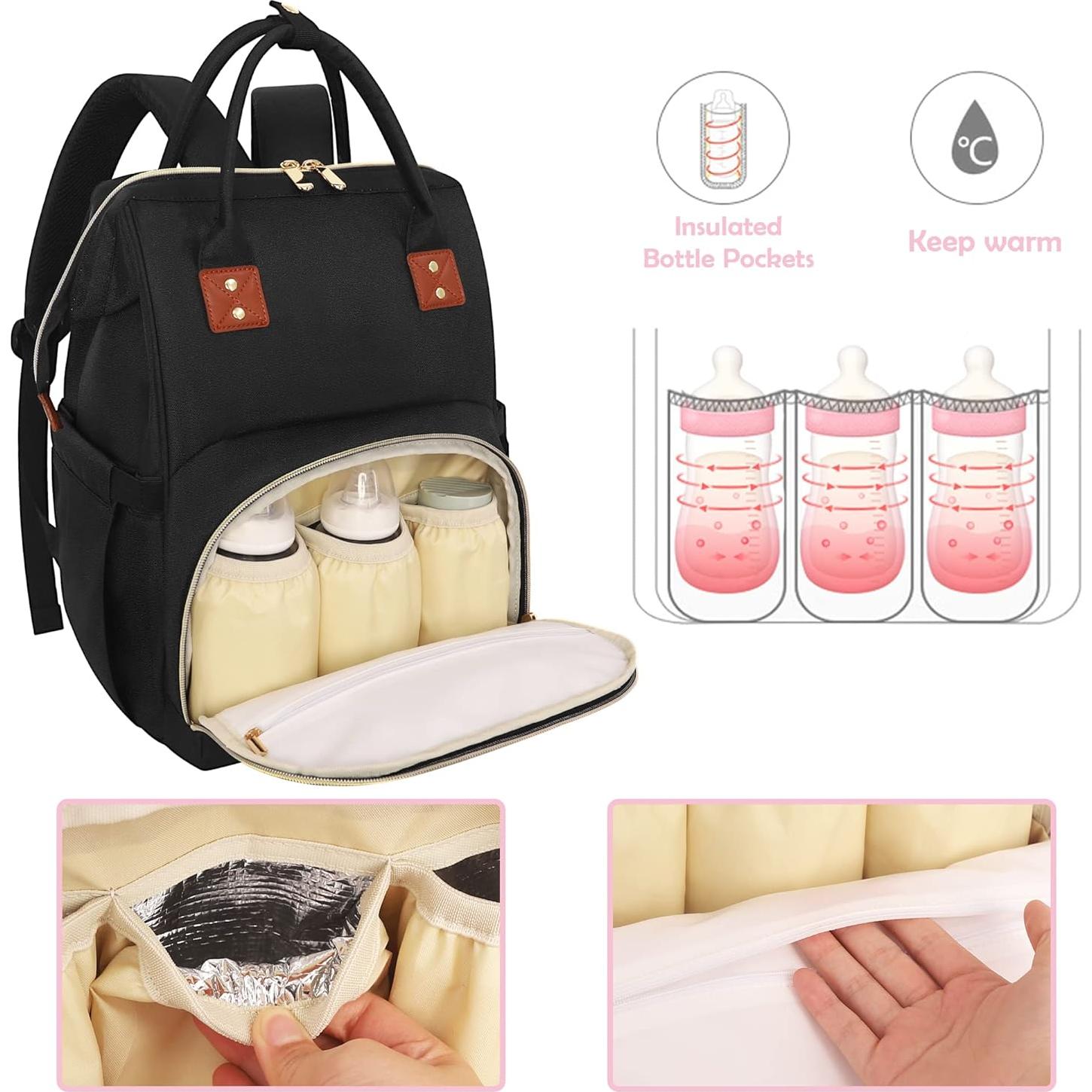 Mochila de Pañales Femuar Multifuncional Negra 37L