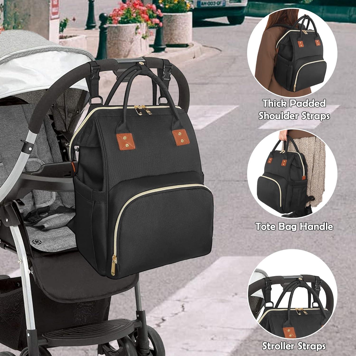 Mochila de Pañales Femuar Multifuncional Negra 37L