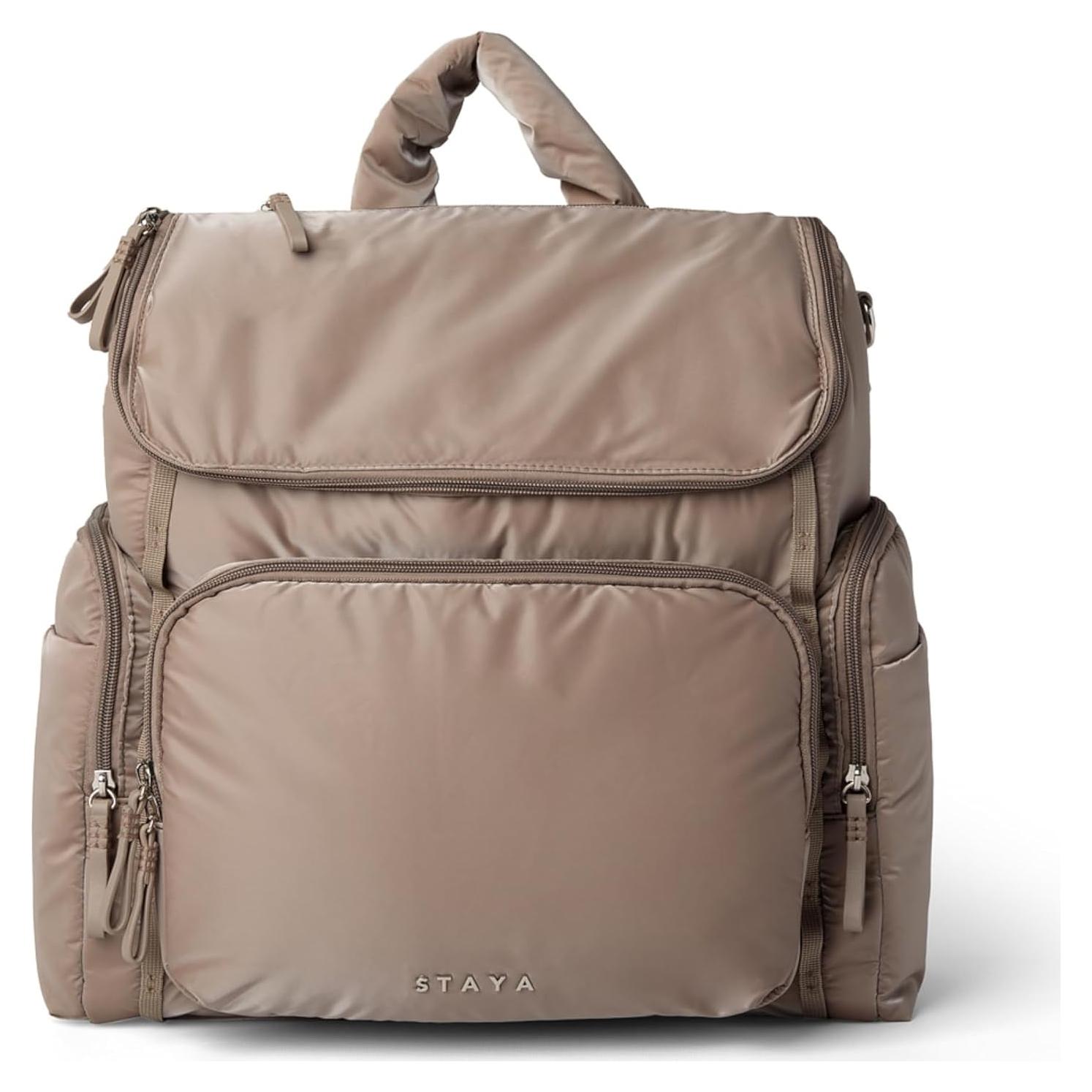 Mochila Grande para Pañales Staya Beige - 12.3L, Nylon Duradero