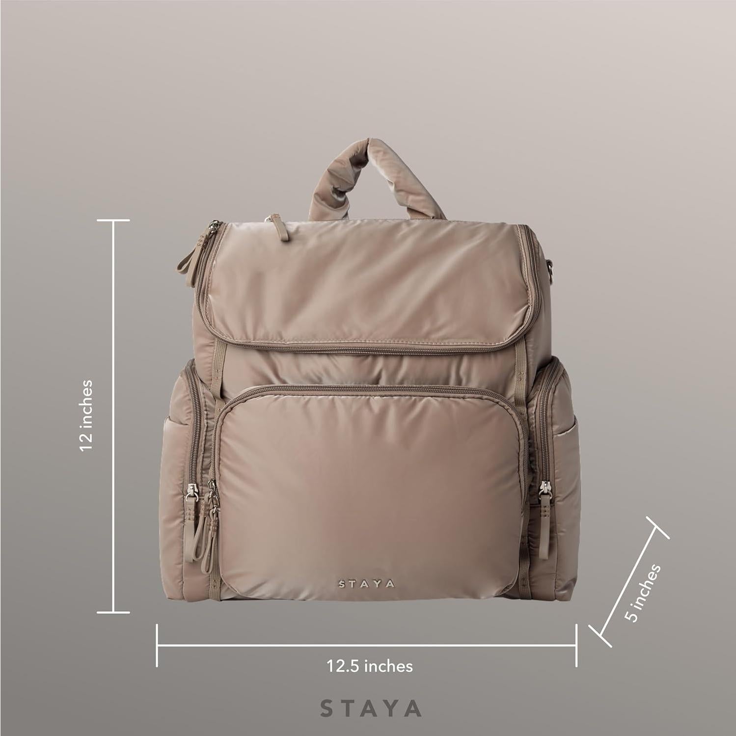 Mochila Grande para Pañales Staya Beige - 12.3L, Nylon Duradero