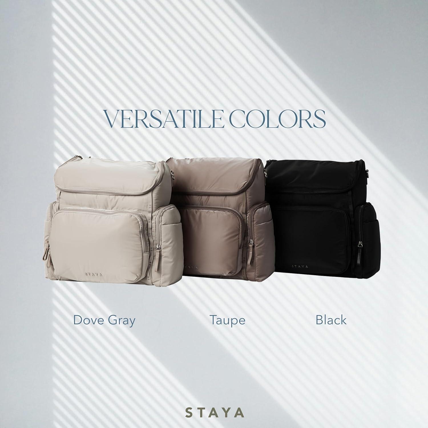 Mochila Grande para Pañales Staya Beige - 12.3L, Nylon Duradero