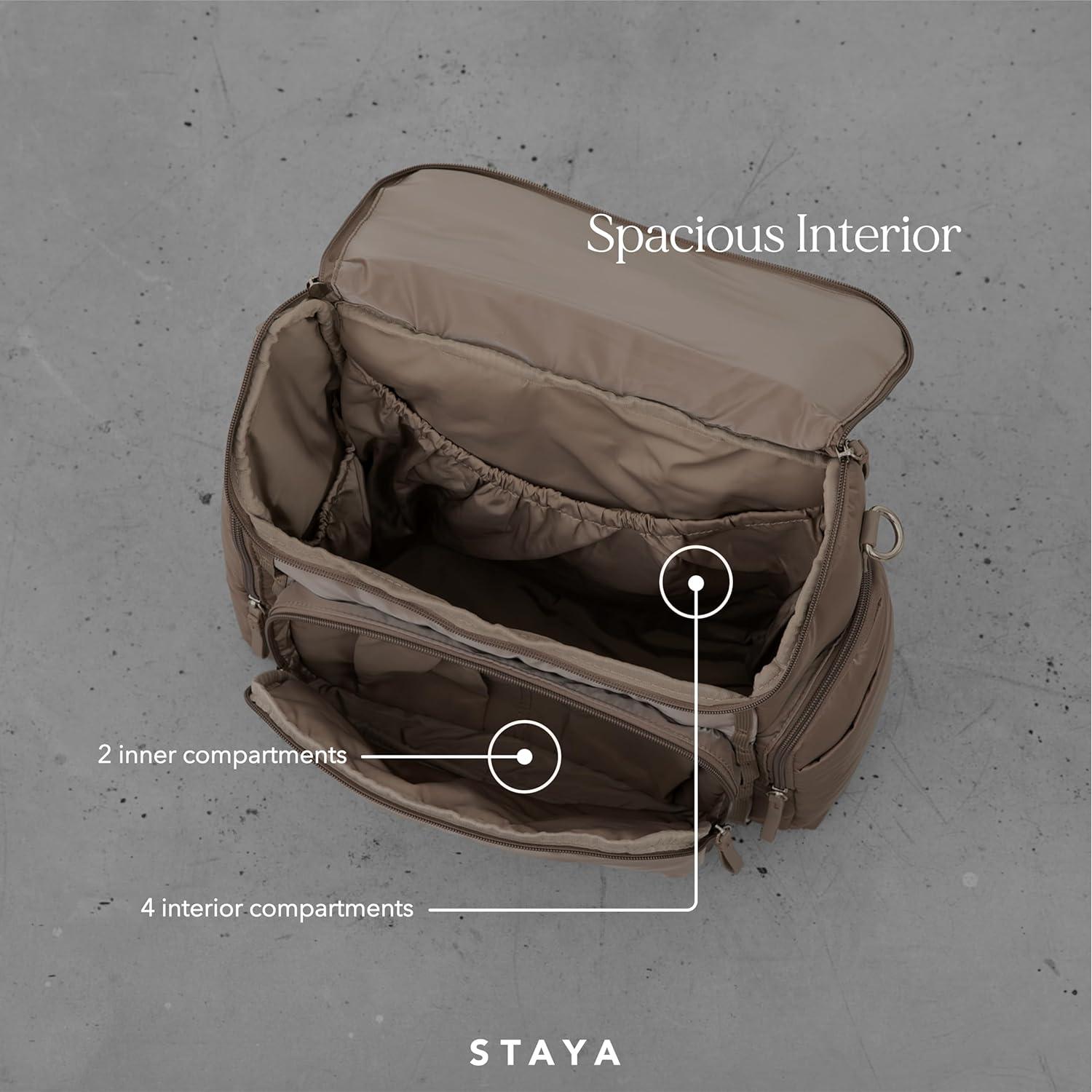 Mochila Grande para Pañales Staya Beige - 12.3L, Nylon Duradero